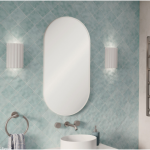 Empire Matte White Framed Mirror, 450 x 900mm